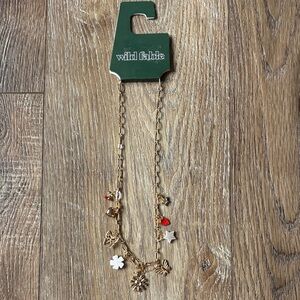Wild Fable Gold and Red Charm Necklace Fashion Necklace New